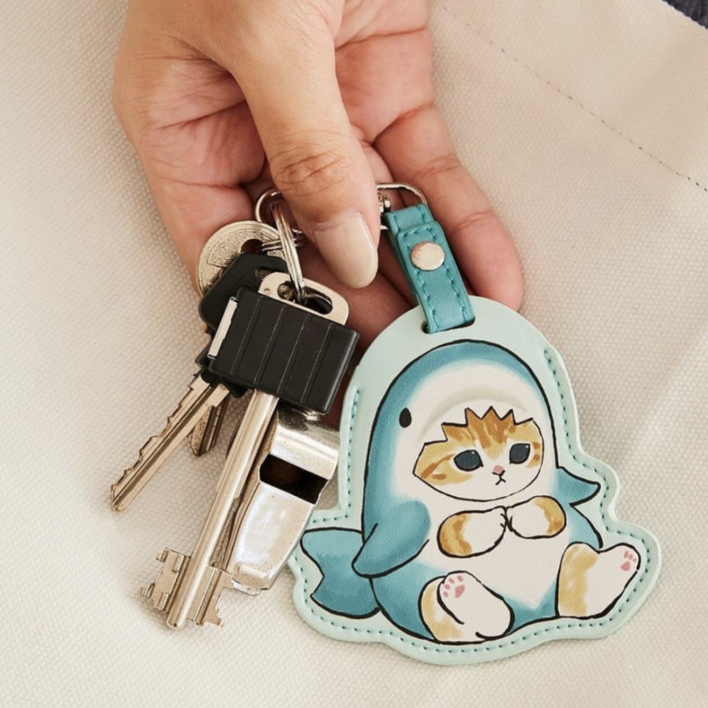 ที่ใส่บัตร Shark Cat การพิมพ์การ์ตูน IC หัวเข็มขัดแม่เหล็ก Key Access Control Sensor พวงกุญแจเคสป้องกันจี้