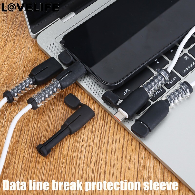[ ที่โดดเด่น ] สําหรับ Type C & Android & 18/20W - ฝาครอบป้องกันสายเคเบิลข้อมูล - ตัวป้องกันสายเคเบิลซิลิโคนอ่อนนุ่ม - ตัวจัดการม้วนเก็บสายโทรศัพท์ - ปลอกสายไฟ USB ป้องกันการแตกหัก