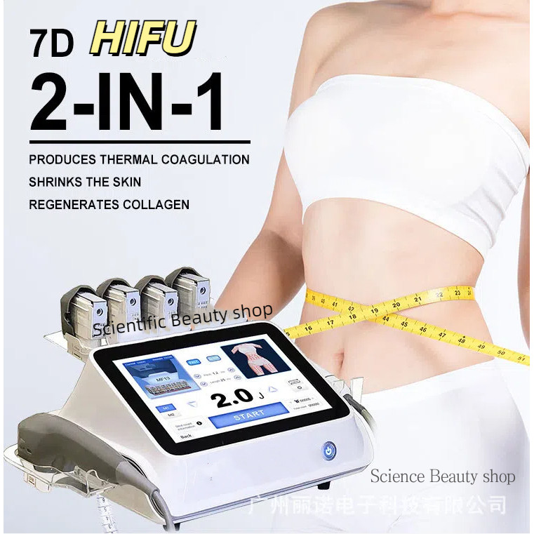 7D Hifu เครื่องอัลตราซาวนด์ Crows foot กระชับผิว Slimming Anti Aging Face Lifting Winkle Removal เคร