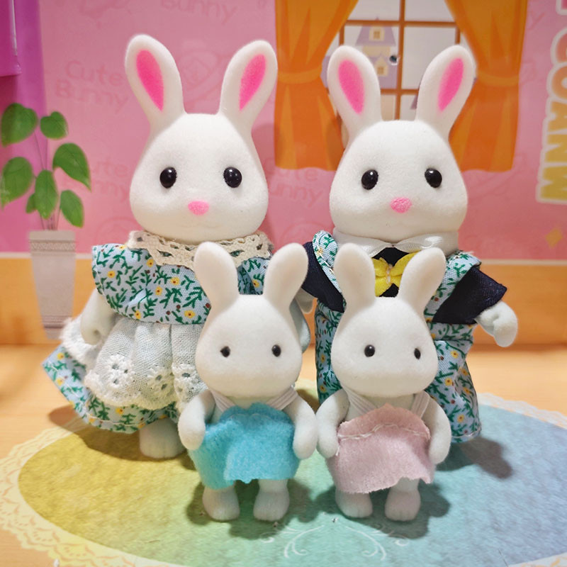 จําลองป่ากระต่ายครอบครัวตุ๊กตาของเล่น DIY PlayHouse เด็กวันเกิดสาวคริสต์มาสของขวัญ