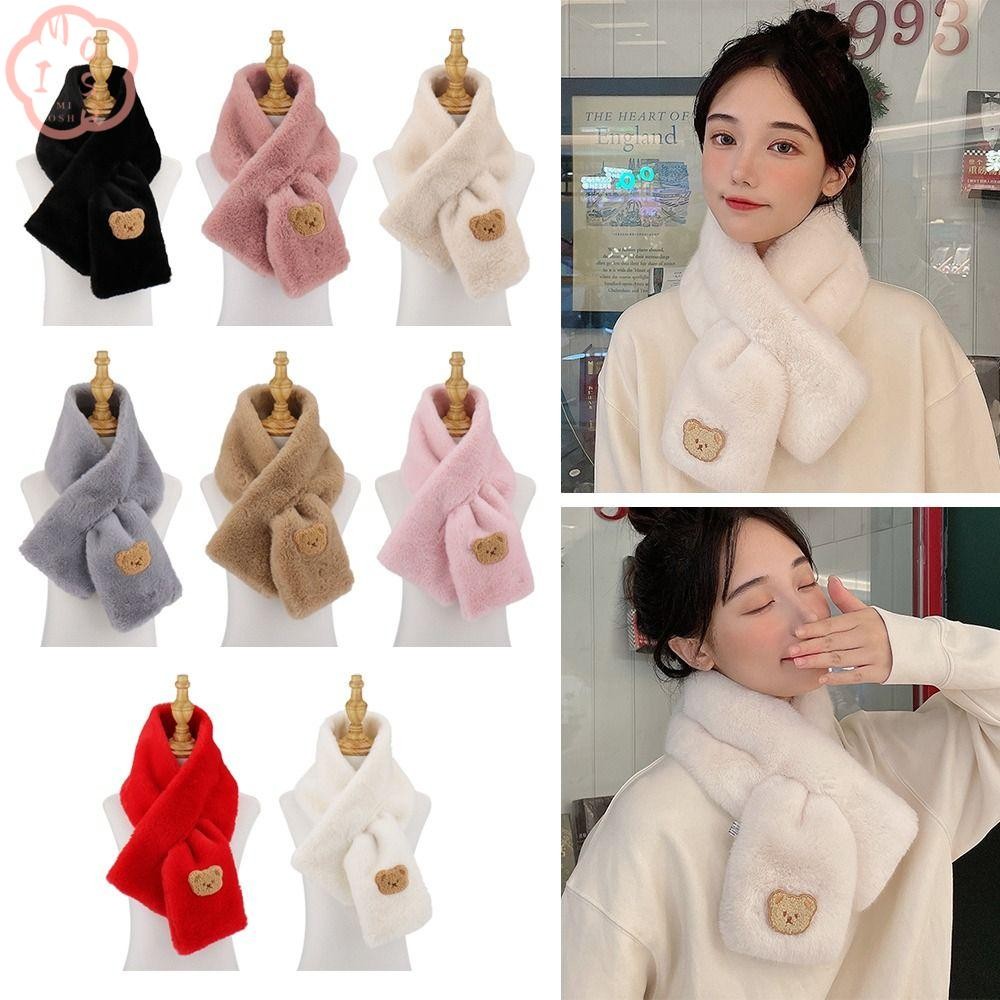 Mioshop ผ้าพันคอข้ามผู้หญิง ผ้าคลุมไหล่ ฤดูหนาว สีทึบอบอุ่น