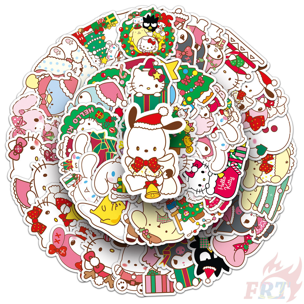50ชิ้น/เซ็ต สุขสันต์วันคริสต์มาส . สติ๊กเกอร์มินิ Sanrio Series 01 ตลก Diy แฟชั่นสติ๊กเกอร์กันน้ํา Doodle สติ๊กเกอร์