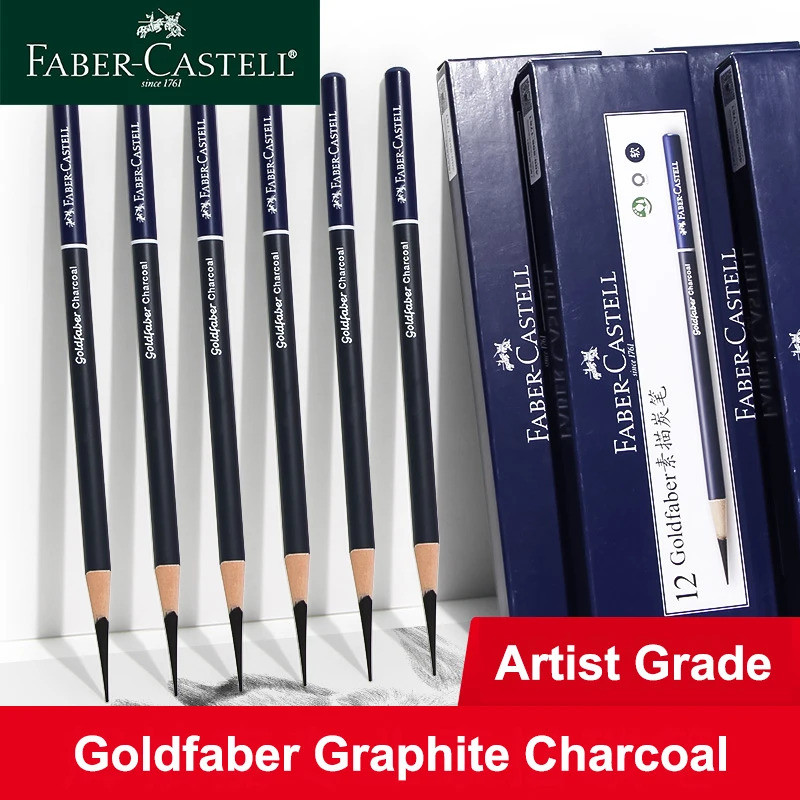 5pcs Faber Castell Goldfaber Charcoal Graphite Sketch Set EX-Soft Medium Hard Pencils สําหรับการวาดภาพ Sketching Shading Artists