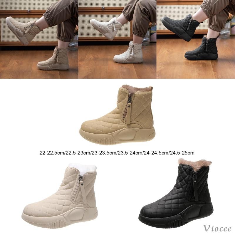 [Viocee] รองเท้าบู๊ทลุยหิมะสําหรับผู้หญิงสวมใส่สบายกันลื่นอบอุ่นเรียงรายสําหรับเดินป่า Hiker กลางแจ้ง