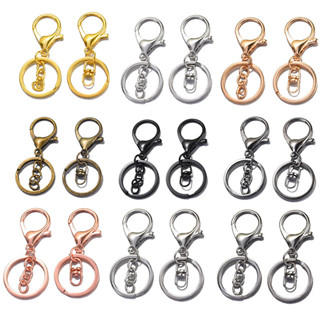 ชุดประกอบพวงกุญแจ ตะขอก้ามปู โลหะผสม 70x30มม 1ชิ้น พร้อมกุ้ง…