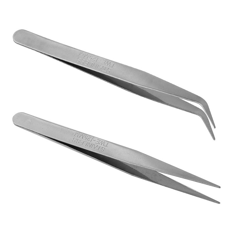 ฟอร์เซป สแตนเลส ปากคีบ ปลายตรง ปลายงอ คีมหนีบอเนกประสงค์ คีมหนีบด้าย คีบต้นกล้า