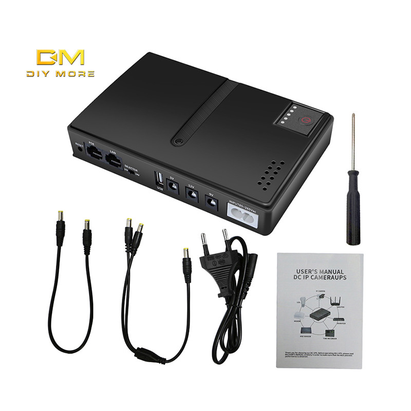 DIYMORE 1018L เครื่องสํารองไฟ DC แหล่งจ่ายไฟสํารอง UPS Power Router Optical Cat อะแดปเตอร์ในตัว 5V/9V/12V/15V/24V
