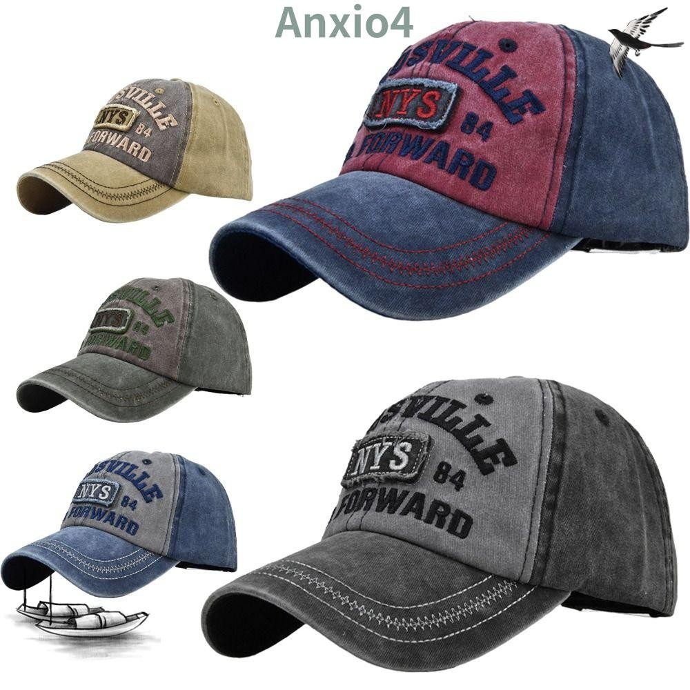 Anxio4 ตัวอักษรเย็บปักถักร้อยเบสบอลหมวก,กีฬากลางแจ้ง Hip Hop Distressed Faded หมวก,ปรับฤดูร้อน Snapback หมวกผู้ชายผู้หญิง