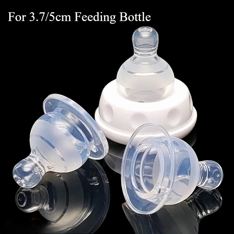 3.7 & 5 ซม.จุกนมขวดนมอุปกรณ์เสริม 0-12 + เดือนซิลิโคนป้องกันการสําลัก Teat สําหรับมาตรฐานและขวดคอกว้าง BPA ฟรี