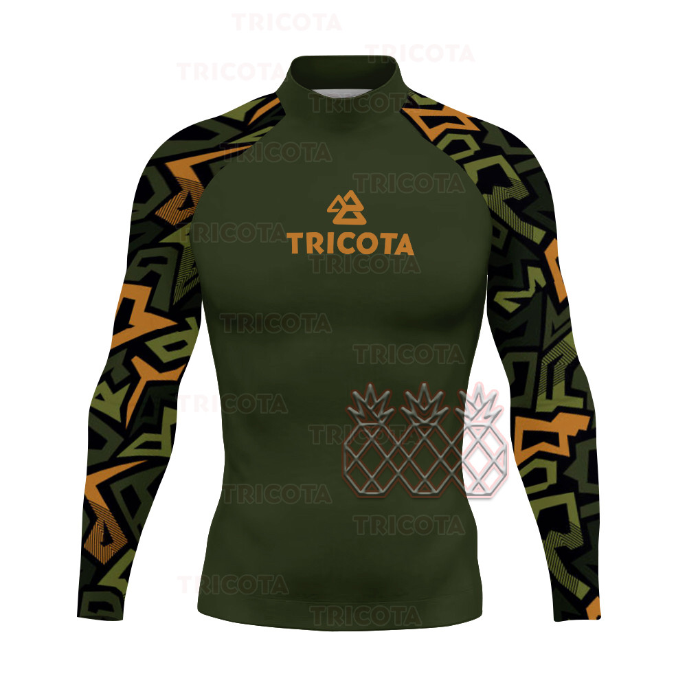 ผู้ชายท่องสวมใส่ว่ายน้ําดําน้ําเสื้อยืดแน่นแขนยาว Rash Guard ชุดว่ายน้ําเสื้อผ้าป้องกันรังสียูวีชายหาด Floatsuit Tops