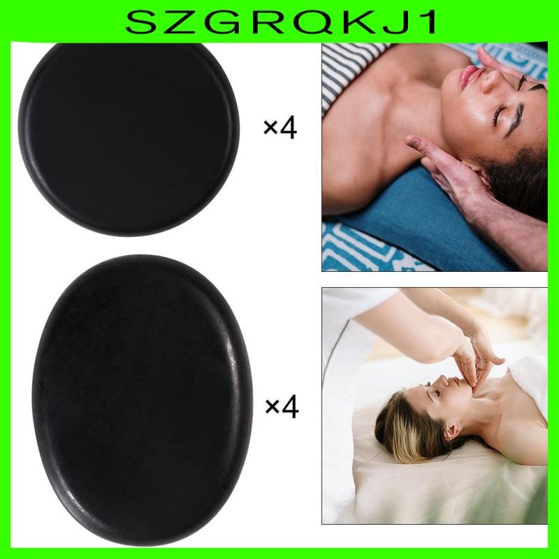 [szgrqkj1] 4ชิ้น/เซ็ตร้อนหินนวดอุ่นหินบาซอลต์หินร้อนนวดสปาผ่อนคลาย