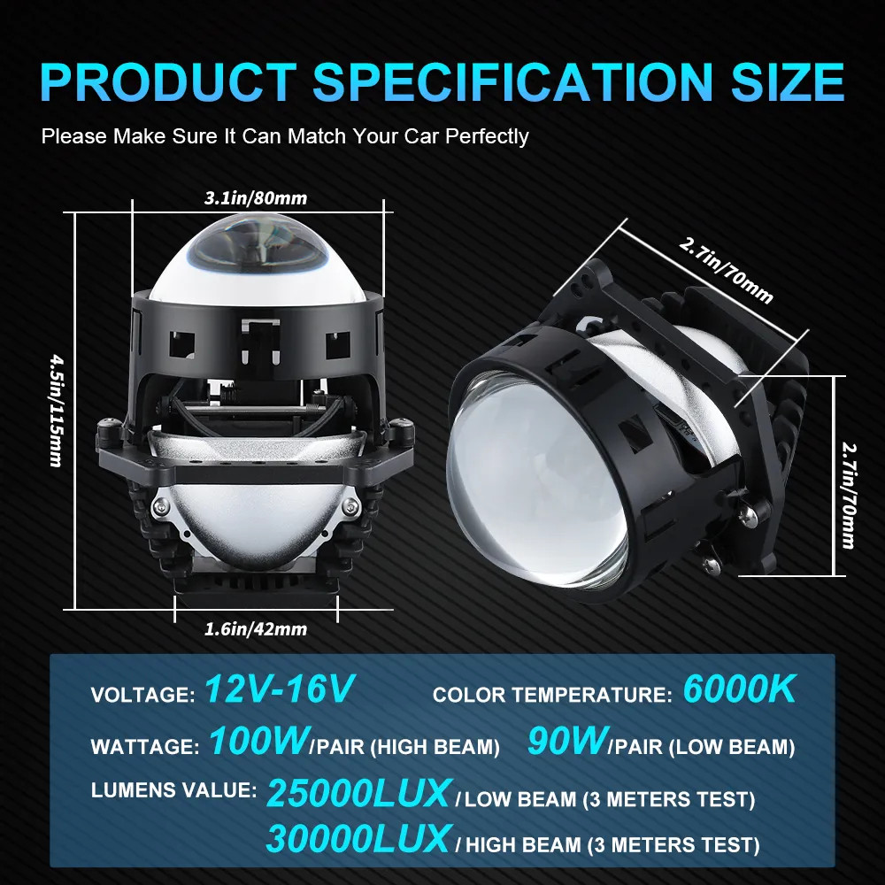 ไฟหน้ารถยนต์ Bi led 3 นิ้ว/2.5 นิ้ว ไฟหน้า led h4 H7 9005 9006 หลอดไฟ หลอด สําหรับรถยนต์ รถจักรยานยนต์ หลอดไฟ - รูปที่ 5