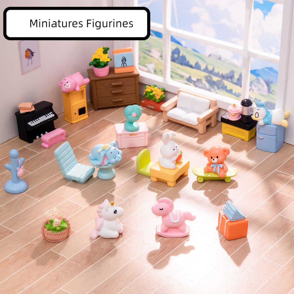 สัตว์figurines Miniaturesยูนิคอร์น/หมีMicroภูมิทัศน์เครื่องประดับสําหรับDIYตกแต่งHome Room Decorของขวัญ