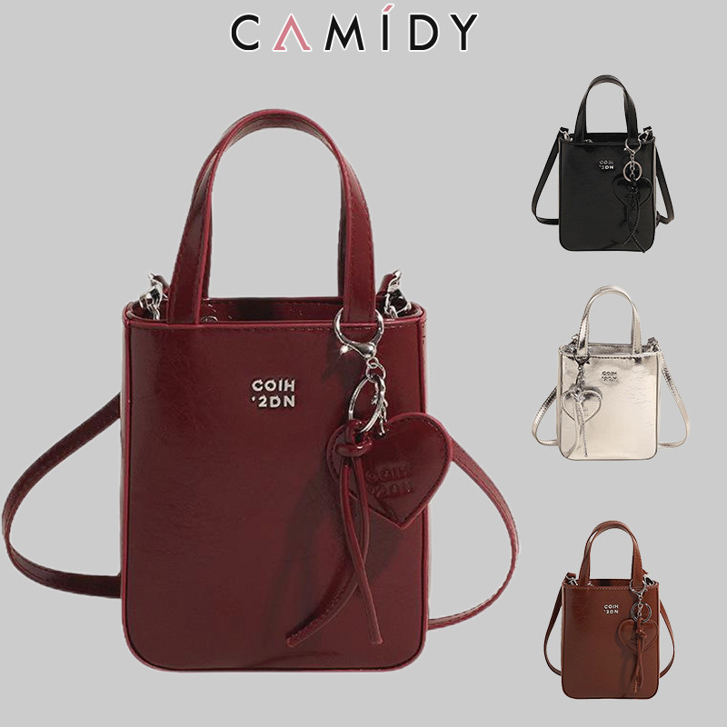 Camidy กระเป๋าสะพายข้างแฟชั่นทรงถังลำลอง