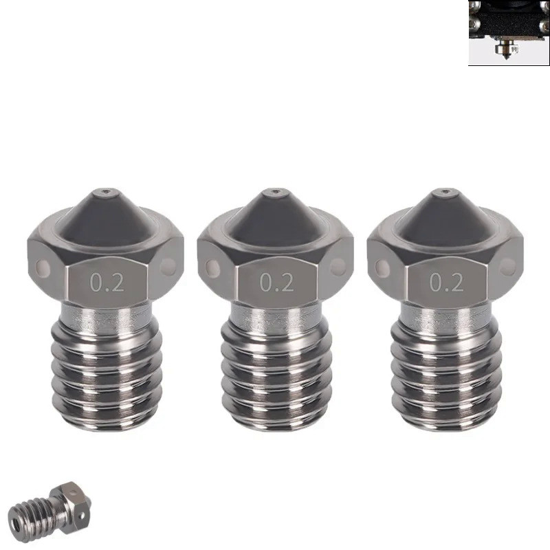 MEGA 3pcs E3D V6 Hardened Steel Nozzles 0.2 0.3 0.4 0.5 0.6 0.8 1.0mm 1.75mm M6 Thread 3D Printer Pa