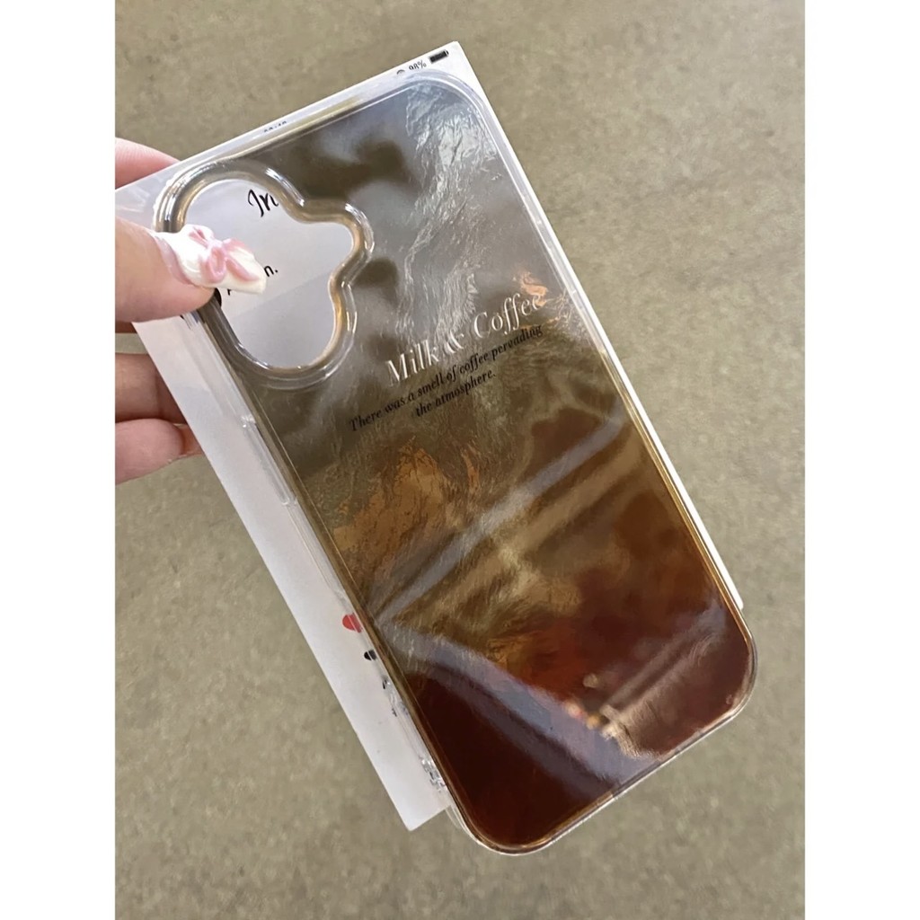Niche Smudge Coffee เหมาะสําหรับ ihone15promax Apple 14pro เคสโทรศัพท์ 13 สไตล์ใหม่ 16 สองชั้น 14 นุ