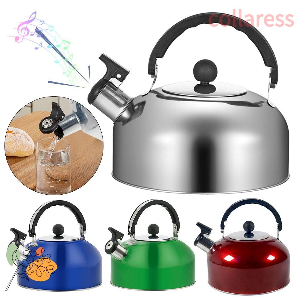 Collaress 3L Whistling กาต้มน้ําสแตนเลส Ergonomic Handle สําหรับเดินป่าทําอาหาร Teakettle