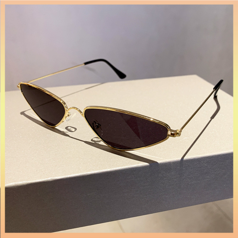 Vintage สามเหลี่ยมโลหะกรอบขนาดเล็กแว่นตากันแดดแฟชั่น UV400 สีสัน Ocean เลนส์แว่นตากันแดด Retro ผู้ชายผู้หญิงแว่นตา Shades