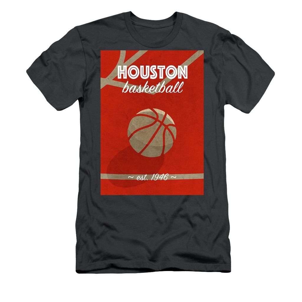 [จัดส่งทุกวัน]เสื้อวินเทจ Vintage Houston College Basketball Retro Vintage University Poster Series 