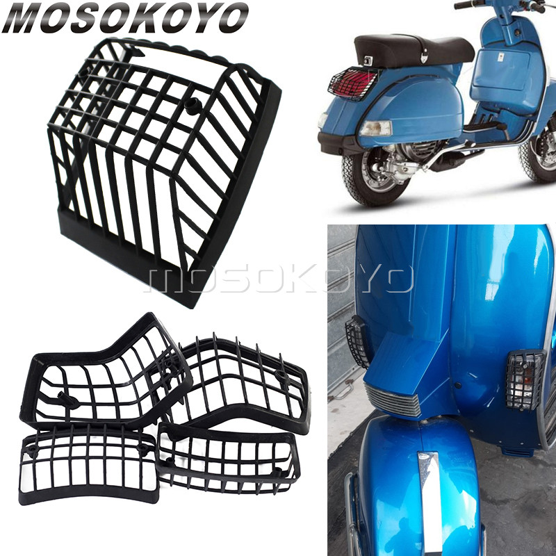 Gรถจักรยานยนต์ด้านหน้าด้านหลังเลี้ยวสัญญาณไฟ + หิน Guard ไฟท้าย Grille สำหรับ Vespa PX LML Star t5คล