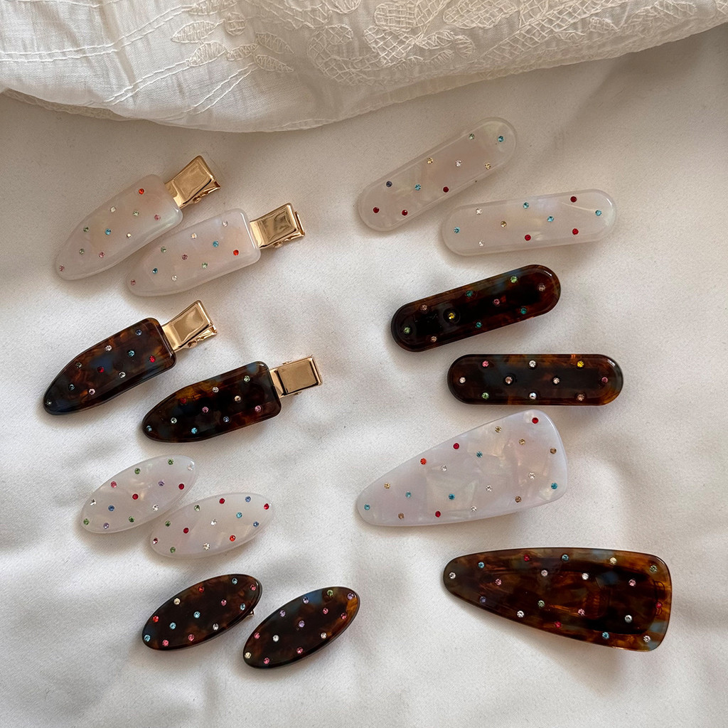 Mouga/เกาหลีรุ่น Point Diamond คลิปไม่มีรอยต่อหญิงผมหักกิ๊บติดผม Rhinestone ที่มองไม่เห็นคงที่ผ้าโพกศีรษะระดับไฮเอนด์