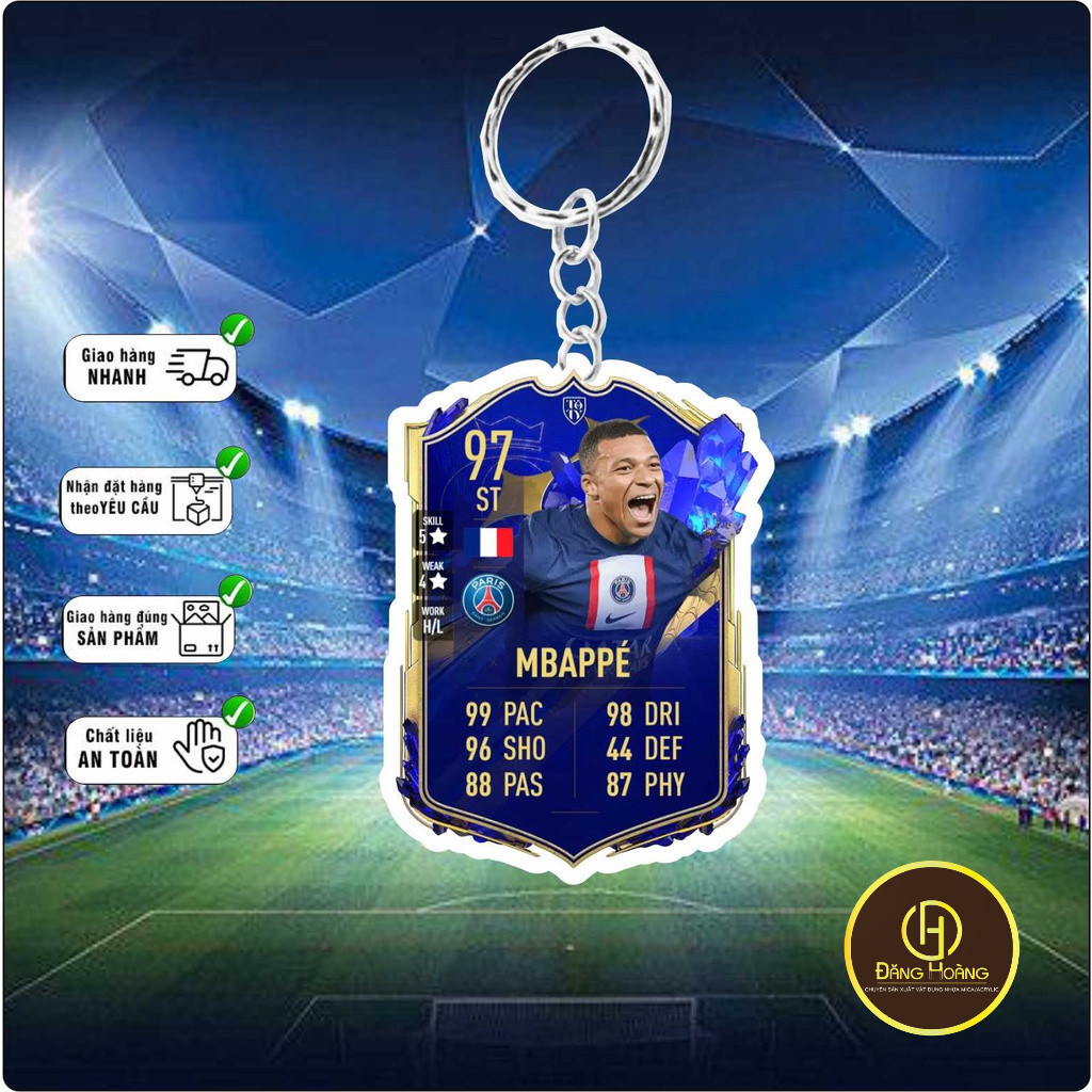 พวงกุญแจ Kylian Mbappé - พวงกุญแจไมก้า - DH