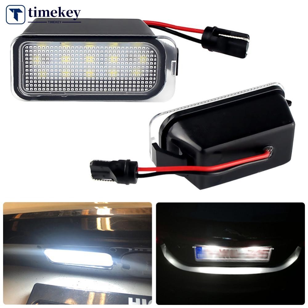 TME 2 ชิ้นป้ายทะเบียนรถยนต์ 12 โวลต์ LED หมายเลขไฟสัญญาณแสงสีขาวสําหรับ Ford KUGA S MAX MONDEO MK4 MK5 MK2 FIESTA 2008-2019 FOCUS