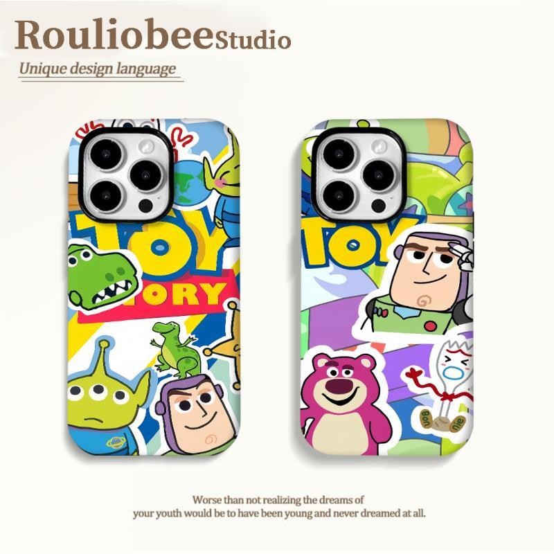 Three eyed Baby Bass Strawberry Bear เคสโทรศัพท์ 2-in-1 เข้ากันได้กับ iPhone 15 Pro Max, Apple 16 14 Plus 11/12/13 Pro Max, เคสป้องกันกันกระแทกใหม่