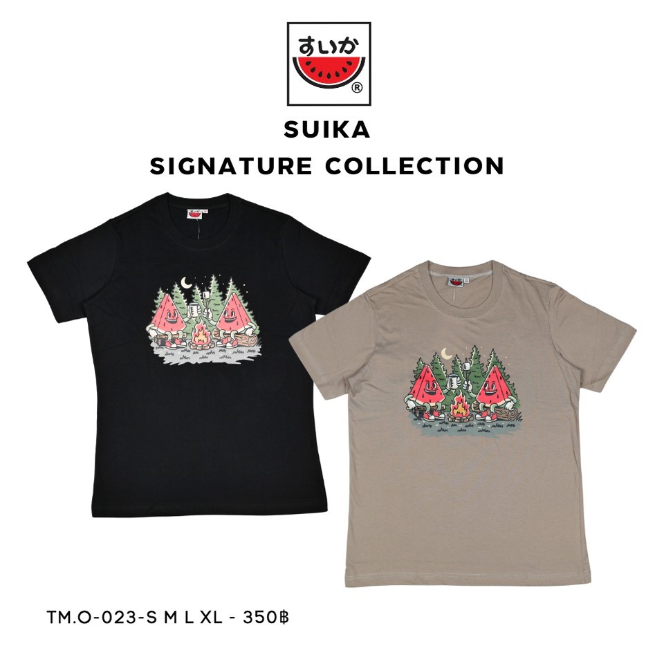 เสื้อแตงโม (SUIKA) - เสื้อแตงโม คอกลม โลโก้แคมป์ปิ้ง ( TM.O-023)