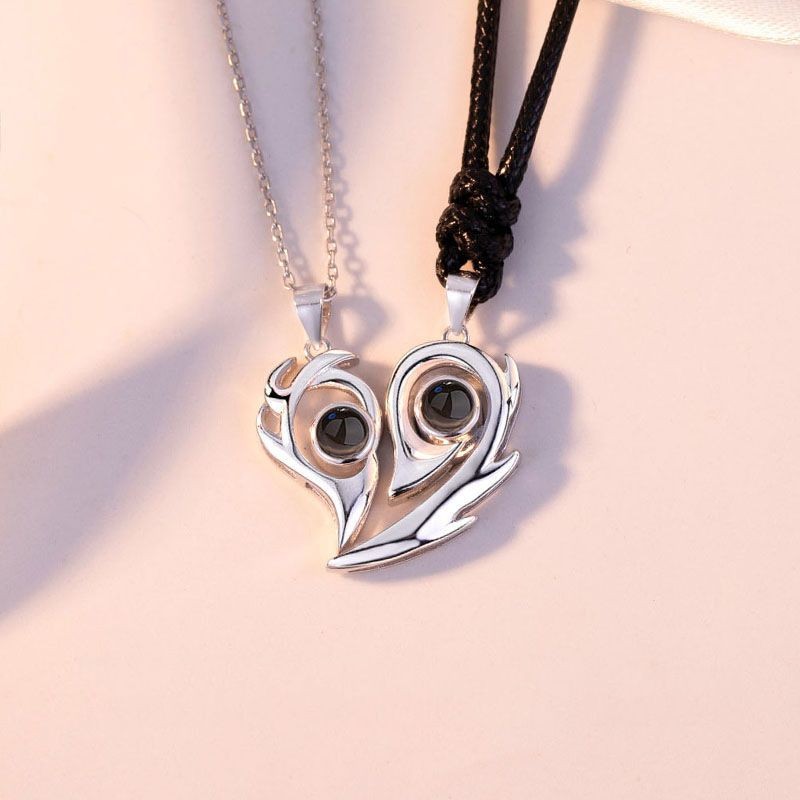 Dfd Guardian Love 925 สร้อยคอเงินคู่ทานาบาตะเฉพาะผู้ชายผู้หญิงสไตล์ 100 ภาษาฉันรักคุณสร้อยคอฉาย