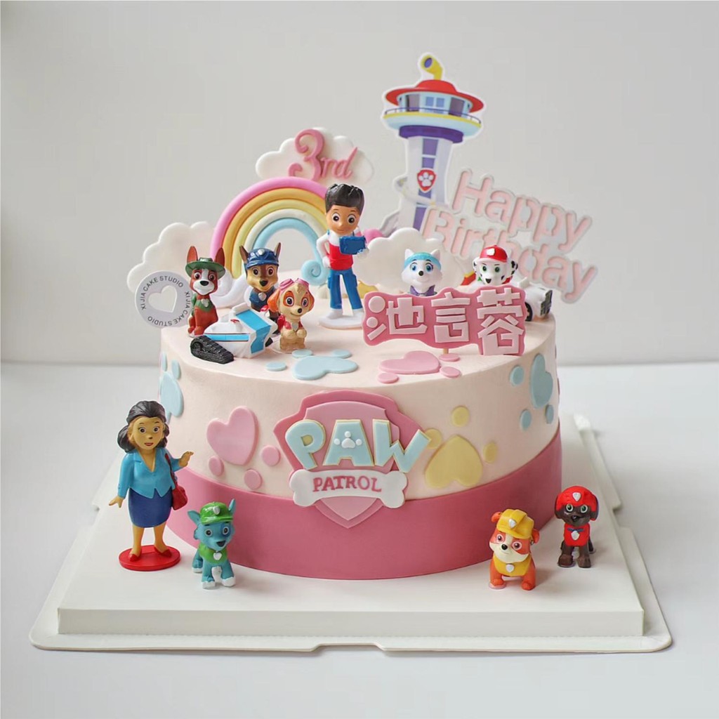 12pcs PAW Patrol อะนิเมะรูป COD Action Figure ตุ๊กตาของเล่นสําหรับของขวัญเด็กคอลเลกชันเครื่องประดับรถบ้านเค้กตกแต่งโทรศัพท์ GachaMLML