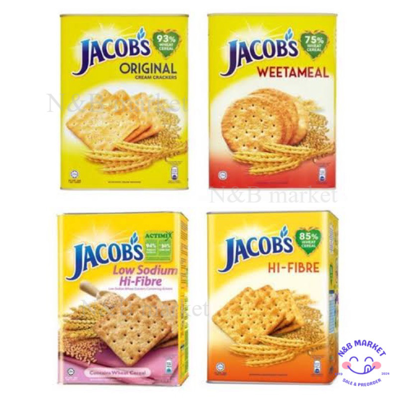 Jacob biscuit cracker 144-240g original cream cracker / weetameal cracker จาคอป แครกเกอร์