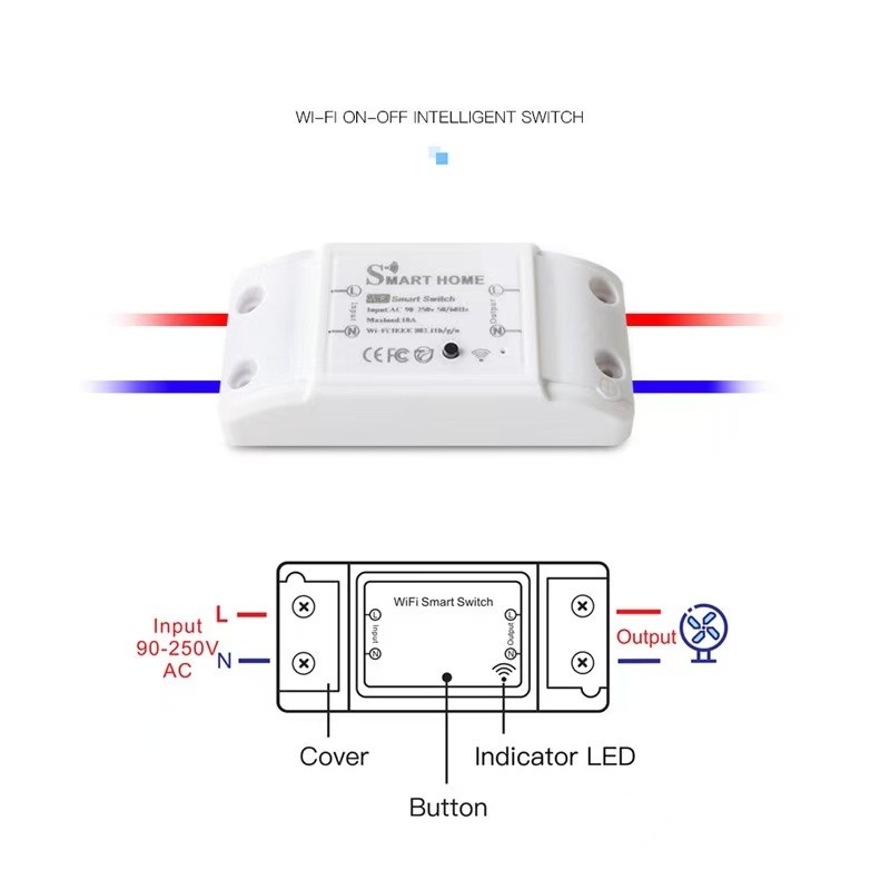 สวิตช์อัจฉริยะ TUYA WiFi เบรกเกอร์กันไฟอัจฉริยะ WiFi 10A
