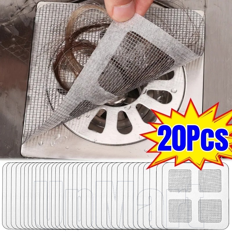 5/10/20ชิ้นทิ้งกรองหน้าจอสติกเกอร์-ห้องอาบน้ําฝักบัวชั้นท่อระบายน้ําสติกเกอร์-ป้องกันการปิดกั้นผมจับตาข่าย-สําหรับห้องน้ําห้องครัว-อ่างล้างจานกรอง-ท่อระบายน้ํากรองหน้าจอสติก
