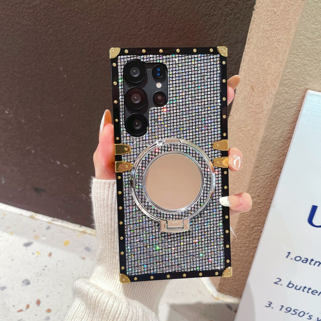 สําหรับredmiหมายเหตุ7 8 PRO 9S 9Pro 8T 10 10S 11 11S 11PRO 12 12S 12PRO 13 13PRO 14PROหรูหราGlitterรูปแบบสไตล์ขาตั้งเคสโทรศัพท์Electroplated Anti-Shockกันกระแทก