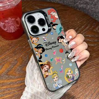 🔥🔥 เคสโทรศัพท์โลหะหลากสีสันของ Disney Princess ไอโฟน11 For iPhone17 16 11 12 13 14 15 PROMAX X XS XR 7 8Plus เคสโทรศัพท์