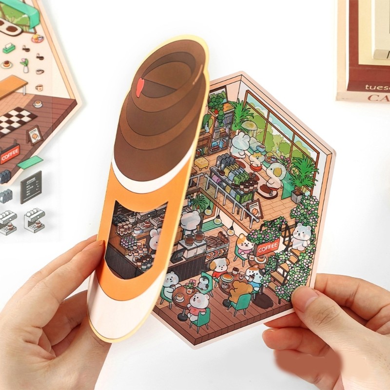 Estone Aesthetic Sticker DIY Scene Make Sticker การ์ตูน Baking Shop Landscape Sticker