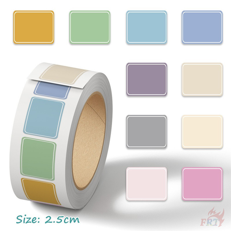 500ชิ้น/ม้วน ✿ แท็กสี่เหลี่ยมผืนผ้าสีบริสุทธิ์ สติ๊กเกอร์รางวัลเด็ก ✿ Diy สมุดภาพอัลบั้มตกแต่งสติกเกอร์ฉลากปิดผนึก