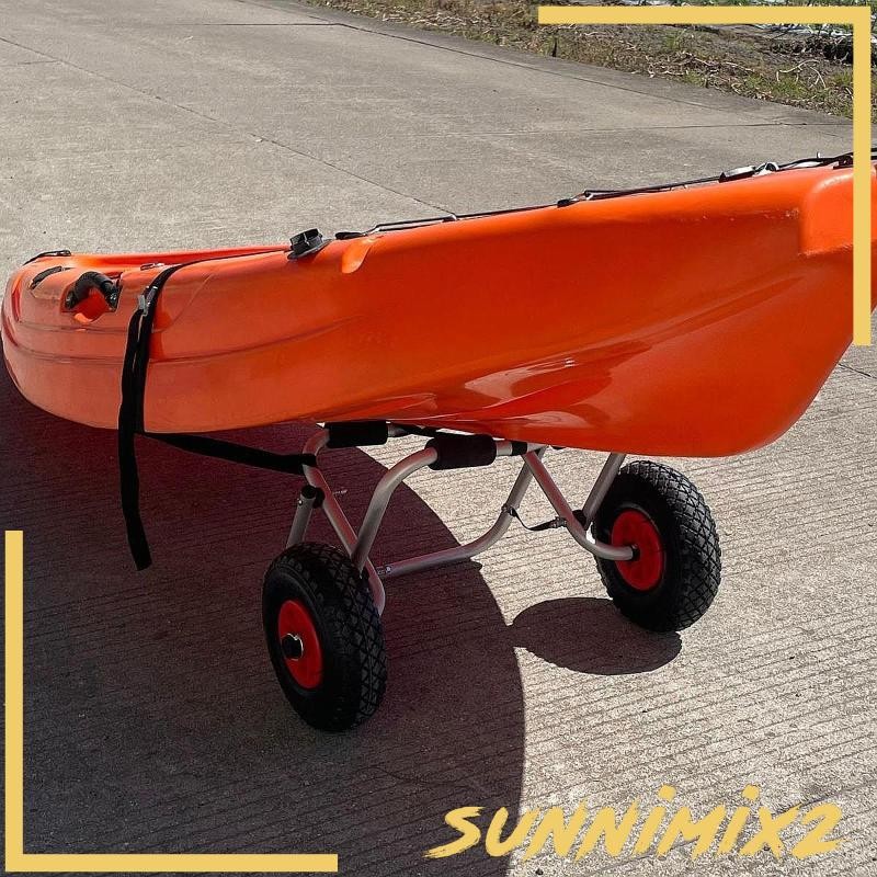 [Sunnimix2] Kayak Cart Kayak Trailer พับอลูมิเนียม 10 นิ้วล้อแข็งปฏิบัติแบบพกพา Carrier Marine Vesse