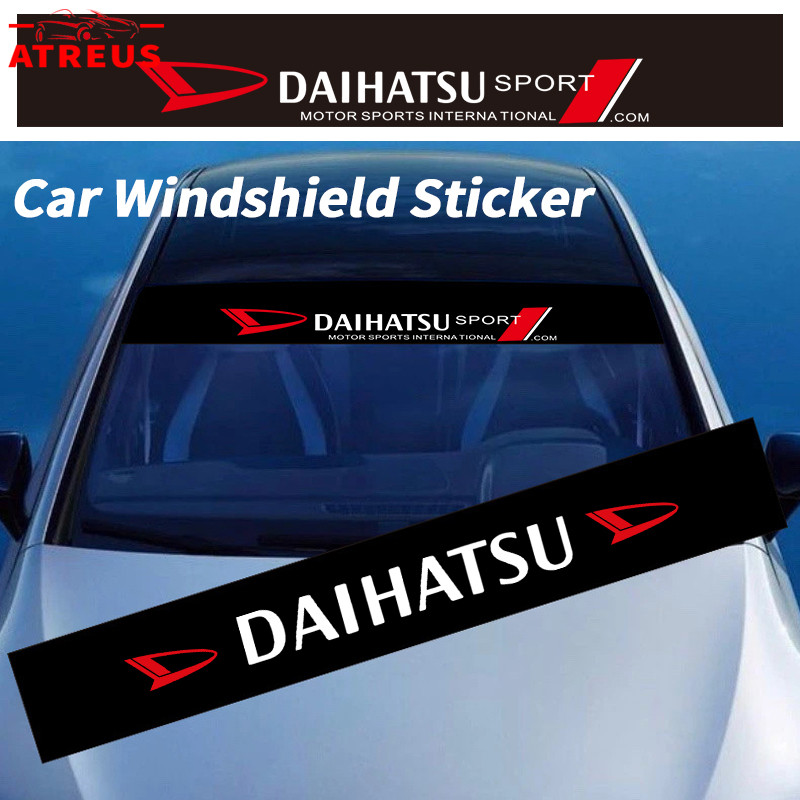 Daihatsu สติ๊กเกอร์ ติดรถ สติ๊กเกอร์บังแดด สติกเกอร์รูปลอก กันน้ํา สําหรับติดตกแต่งกระจกหน้ารถยนต์ บังแดดรถยนต์ กันร้อน สําหรับ Daihatsu Mira Delta Avy Ayla Sirion Feroza Charade Move Hijet Sigra Rocky Terios Xenia