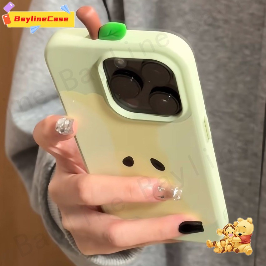 Insแฟชั่นbrightหลุมขนาดใหญ่เคสโทรศัพท์ + 3DสีแดงสีเขียวFruit Coreใช้งานร่วมกับiPhone 16 15 14 13 12 