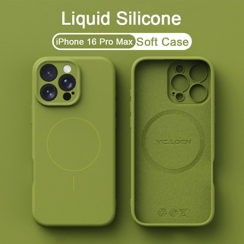 ซิลิโคนเหลวmatte Softเคสโทรศัพท์สําหรับiPhone 11 12 13 14 15 16 Pro Max 14 15 16 Plus X Xs XR Xs Max Full Magneticกันกระแทก