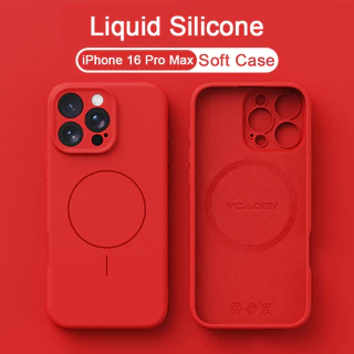 ซิลิโคนเหลวคาร์บอนสีเทา matte soft เคสโทรศัพท์สําหรับ iPhone 11 12 13 14 15 16 Pro Max 14 15 16 Plus X Xs XR Xs Max แม่เหล็กกันกระแทก