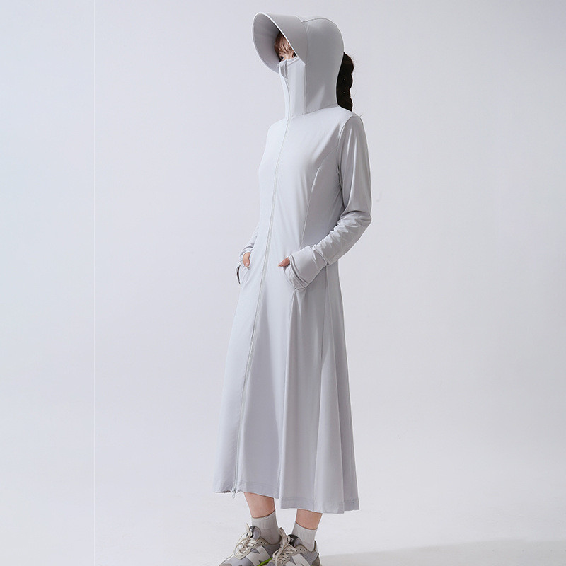 เสื้อกันแดดสตรี 2025 คอลเลคชัน ผ้าไหม UPF50+ ป้องกันรังสียูวี ดีไซน์ยาวคลุมตัว ระบายอากาศสูง ใช้งานกลางแจ้ง ท่องเที่ยว