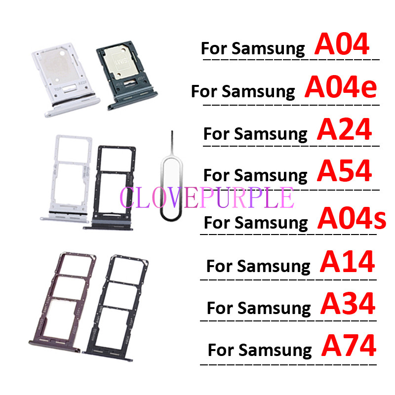 SAMSUNG ถาดซิมการ์ดสําหรับSamsung Galaxy A04 A04e A04s A14 A24 A34 A54 A74 4G 5G SIMชิปMicro SDผู้ถื