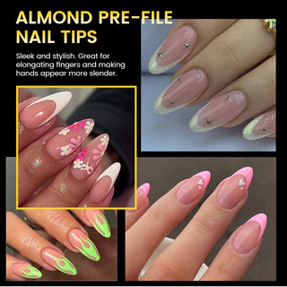 【Local】BORN PRETTY เล็บปลอม Soft Gel 300 ชิ้น/กล่อง ทรงอัลมอนด์ขนาดกลาง-ยาว ครึ่งเล็บ Matte สําหรับฝึกทําเล็บ Art Practice