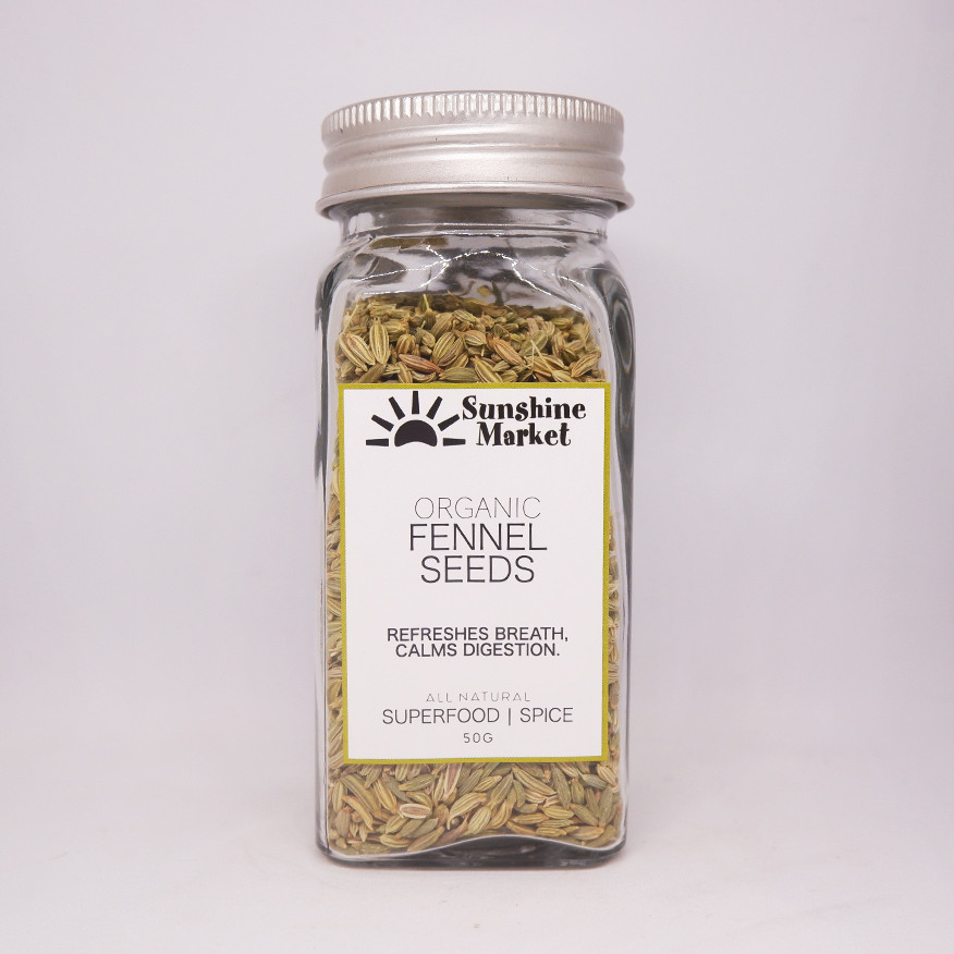 Organic Fennel Seeds 50g  | เมล็ดยี่หร่าเทศแบบออร์แกนิก | Sunshine Market