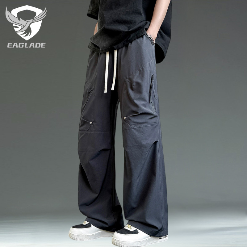EAGLADE Tactical Cargo Baggy Loose Pants for Men 2809 สี สีเทาเข้ม B02