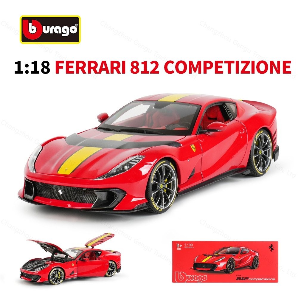 Bburago 1:18 Ferrari 812 Competizione Signature Series Static Die Castยานพาหนะสะสมของเล่นรถ