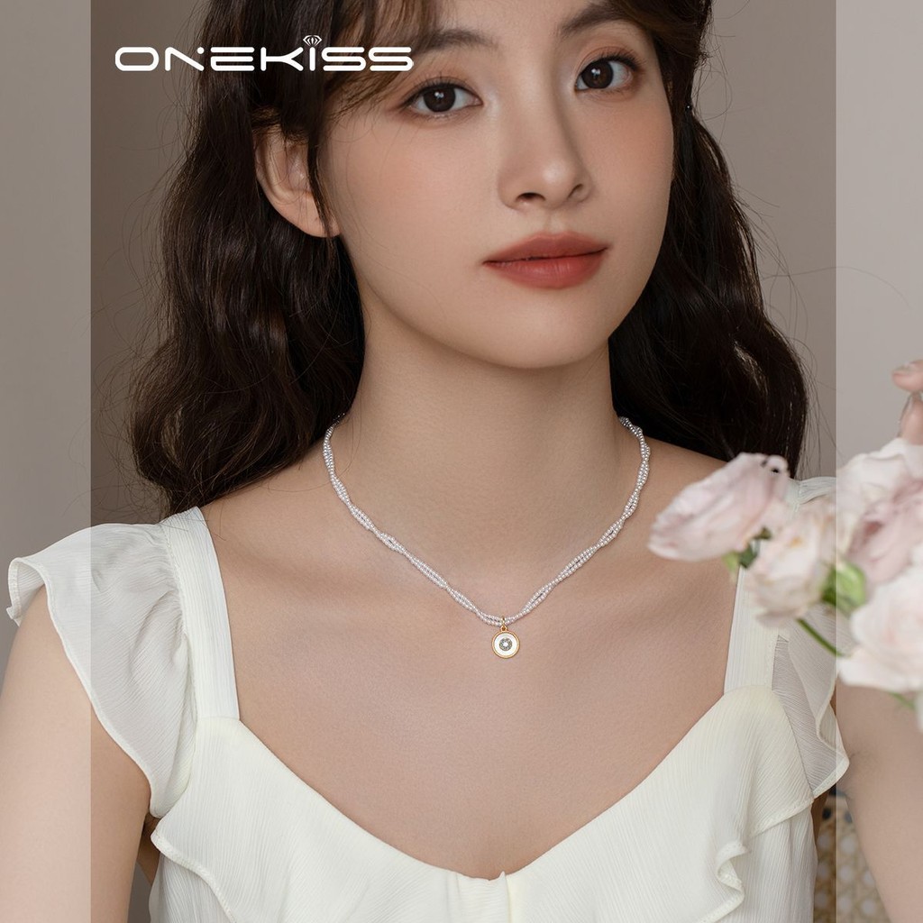 French Double-Layer Mother-Oyster Pearl สร้อยคอผู้หญิง 2024 จี้ High-End Clavicle สร้อยคอ Classy อุป